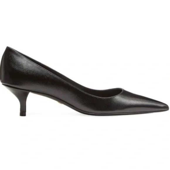 Stuart Weitzman Kitten Heel Pump Black 6 - Picture 1 of 7